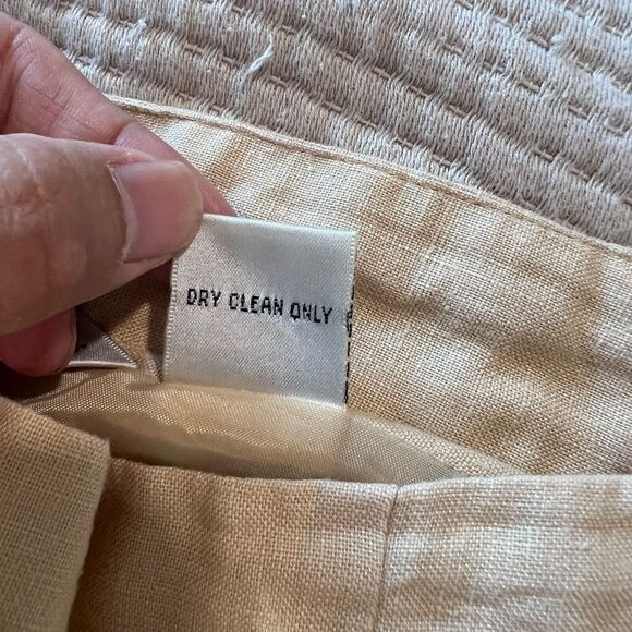 Nikki Valenti Irish Linen Top Pants Set Womens Sz. 16 Embroidered Tan Lagenlook - Picture 10 of 16